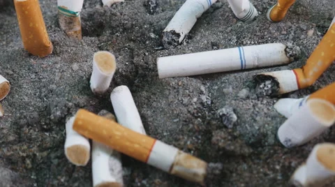 Cigarette Butts in Ashtray Video stock 62845222
