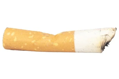 Cigarette butts isolated on white background Stock Photos