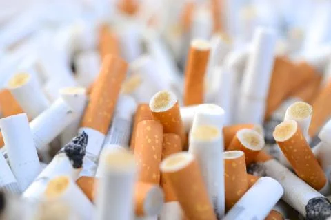 Cigarette butts Stock Photos
