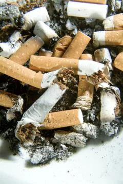 Cigarette butts Stock Photos