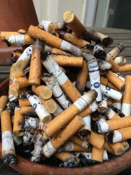 Cigarette butts Stock Photos