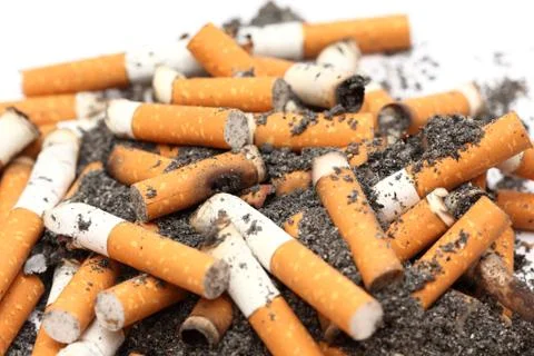 Cigarette butts Stock Photos