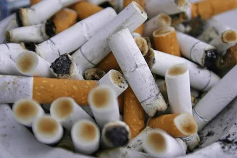 Cigarette butts Stock Photos