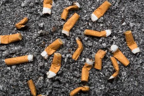 Cigarette butts Stock Photos