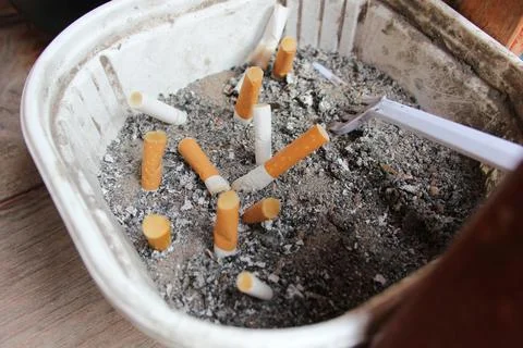 Cigarette butts Stock Photos