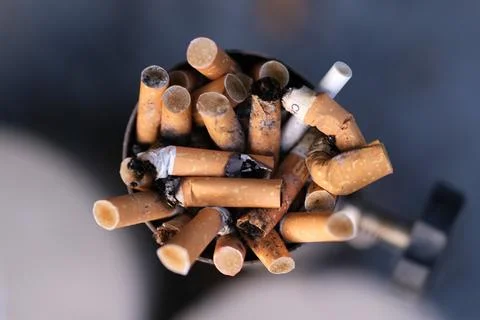 Cigarette butts Stock Photos