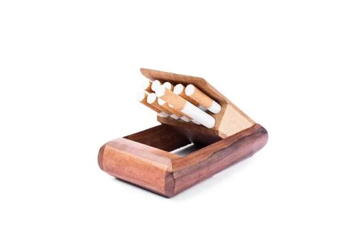 Cigarette case full of cigarettes Stock Photos