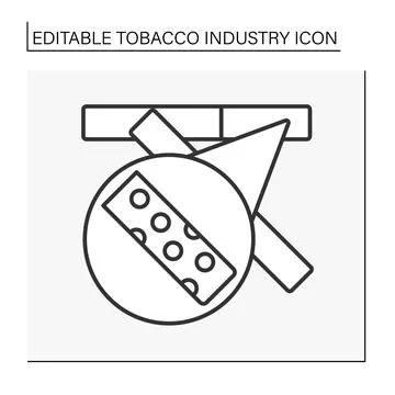 Cigarette filter line icon Stock Illustration
