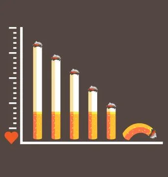 Cigarette graph concept for No smoking Stock Illustration