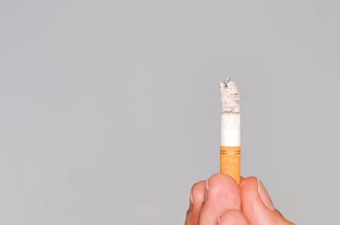 Cigarette on gray background Foto stock