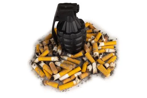 Cigarette grenade isolated on white background 库存照片