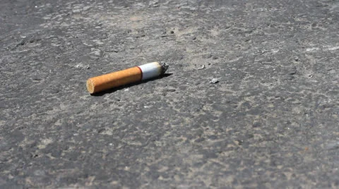 cigarette ashes on the ground