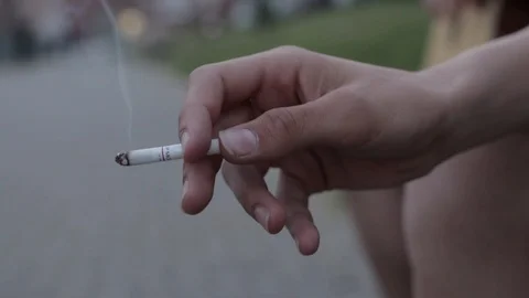 Cigarette in hand Stock Footage 113223083