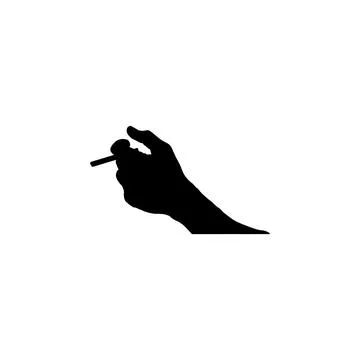 Cigarette in hand icon. Simple style stop smoking poster background symbol... Stock Illustration