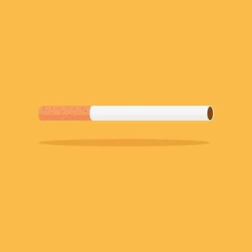 Cigarette icon in a flat design with long shadow vector illustration Illustrazione stock