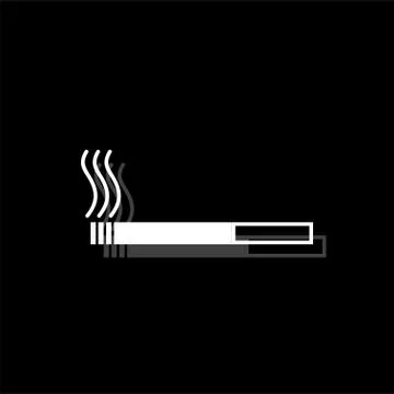 Cigarette icon flat Stock Illustration