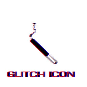 Cigarette icon flat. Stock Illustration