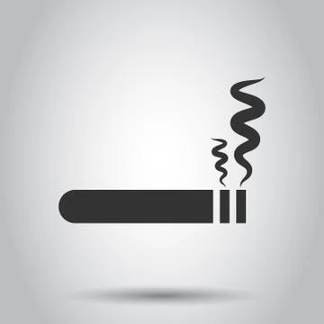 Cigarette icon in flat style. Smoke vector illustration on white isolated bac Stock Illustration