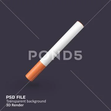 Cigarette isolated 3d render icon illustration Modello PSD