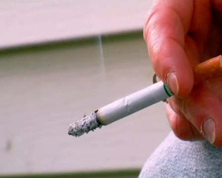Cigarette in a Lady's Hand Stock Footage 372222