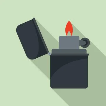 Cigarette lighter icon, flat style Stock Illustration