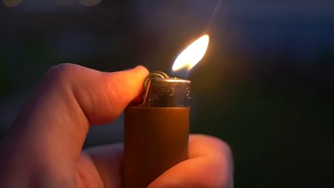 Cigarette Lighter Slow Motion Stock Footage 75884632