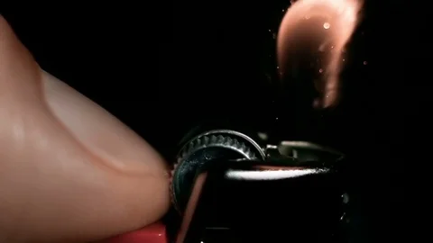 Cigarette Lighter Turned On Super Slow Motion Stock Footage 71357926