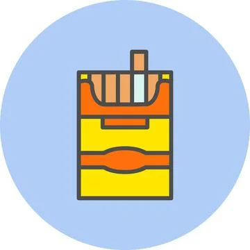 Cigarette Line Filled Circle Icon Stock Illustration
