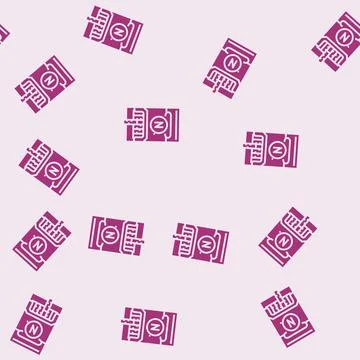 Cigarette nicotine glyph seamless pattern 스톡 일러스트