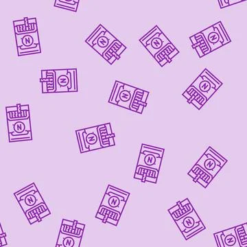 Cigarette nicotine line seamless pattern イラスト素材