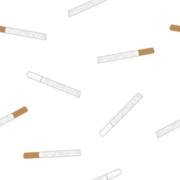Cigarette , original and light flavour, seamless sketch pattern. Stock Illustration