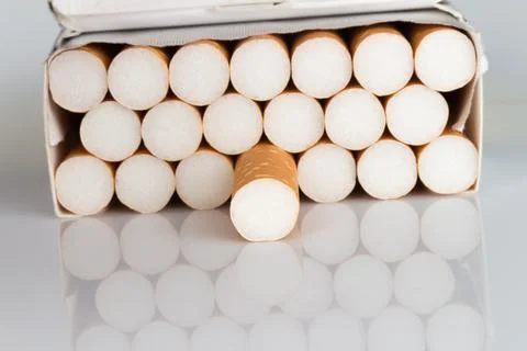 Cigarette pack closeup product studio Stock Photos