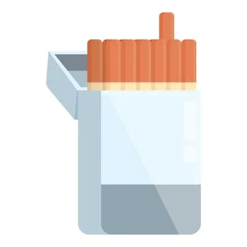 Cigarette pack icon cartoon vector. Cigar smoke Stock Illustration