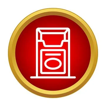 Cigarette pack icon with red circle warning symbol Stock Illustration