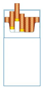 Cigarette pack illustration 스톡 일러스트