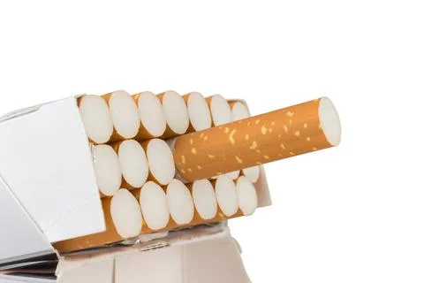 Cigarette pack isolated on white background Stock Photos