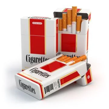Cigarette pack on white isolated background Stock Illustration