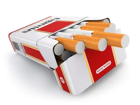 Cigarette pack on white isolated background. Stock Illustration
