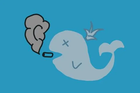 Cigarette pollution concept Stock Illustration