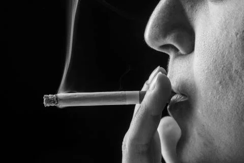 Cigarette portrait Stock Photos