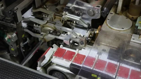 Cigarette production machine Stock-Footage 169633441