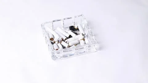 Cigarette put out in ashtray Stock Footage 8846207