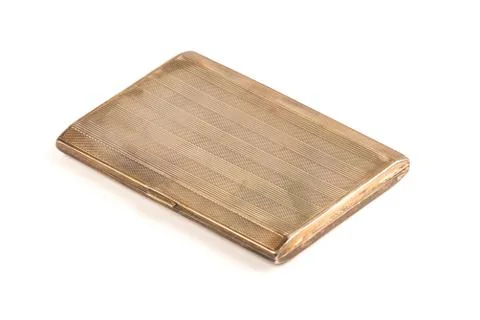 Cigarette silver case over a white background Stock Photos