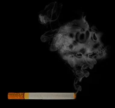 Cigarette with skull  Stock Photos
