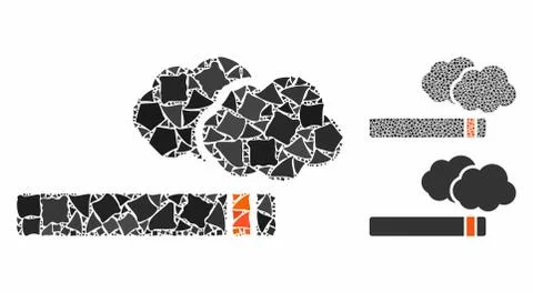 Cigarette smoke Composition Icon of Rough Elements 库存插图