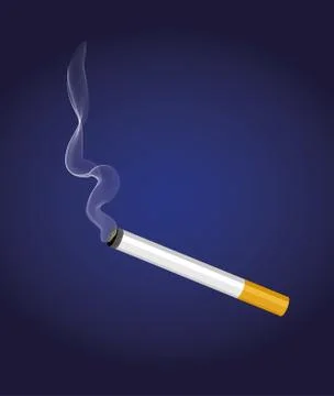Cigarette with smoke Illustrazione stock