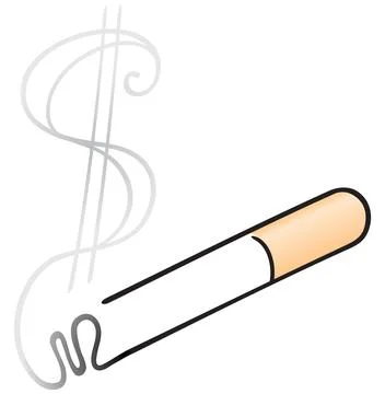 Cigarette with smoke Stock Illustration
