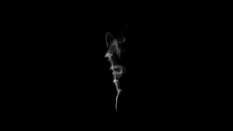 Cigarette smoke or fire smoke rising from the bottom up in the air on black Stock Footage 104562014