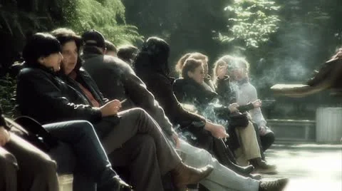 Cigarette smokers Stock Footage 8928730