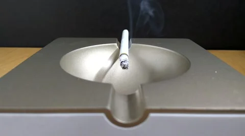 Cigarette Smoking in the ashtray Stock-Footage 69024643